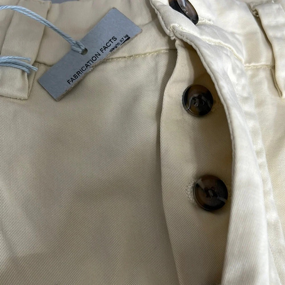 Amendi Gunnar in Light Beige Organic Cotton Pleat Front Button Fly Pants - Sz 34 - Picture 5 of 12